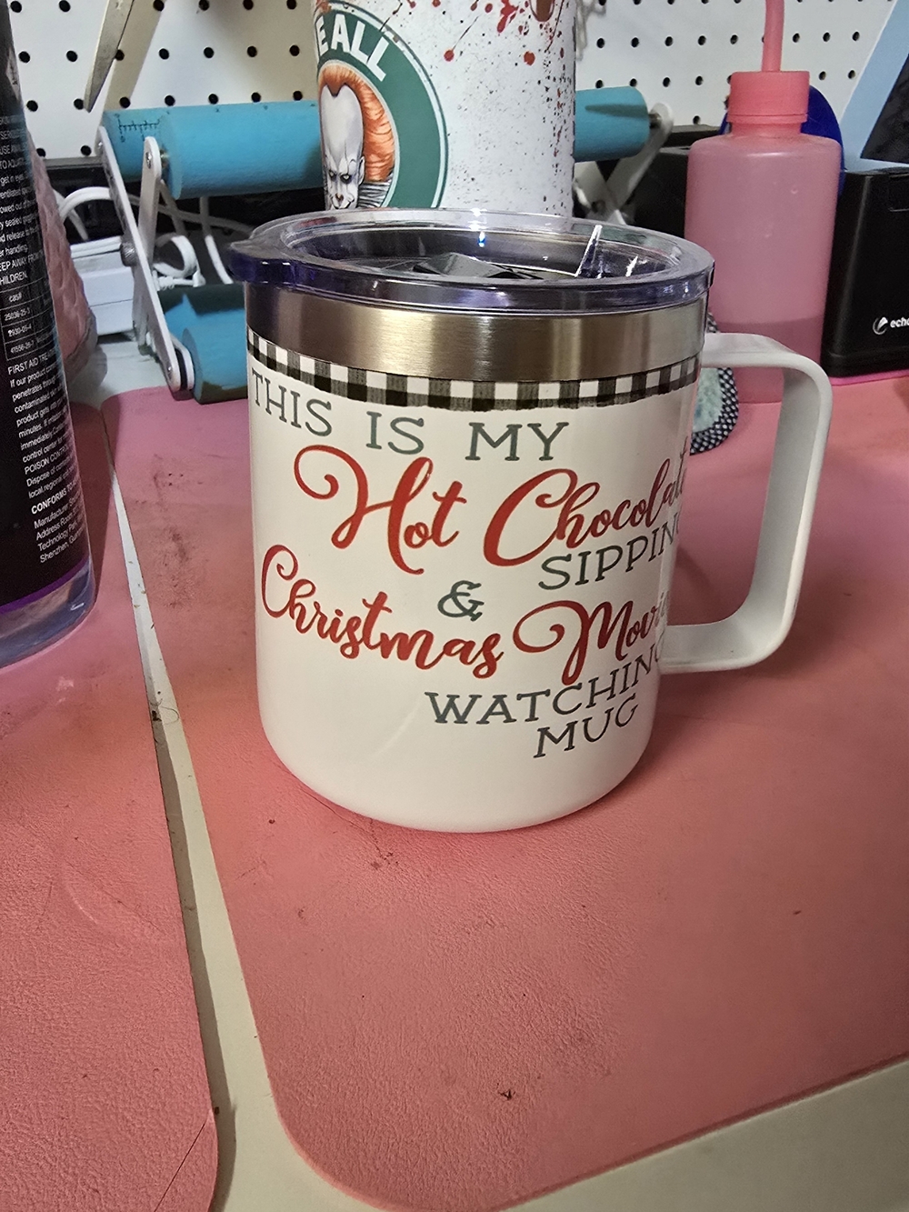 White Hot Chocolate & Christmas Movie Stainless Travel Mug